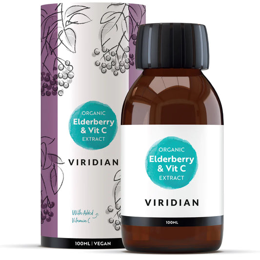 Viridian Organic Black Elderberry + Vitamin C Liquid 100ml