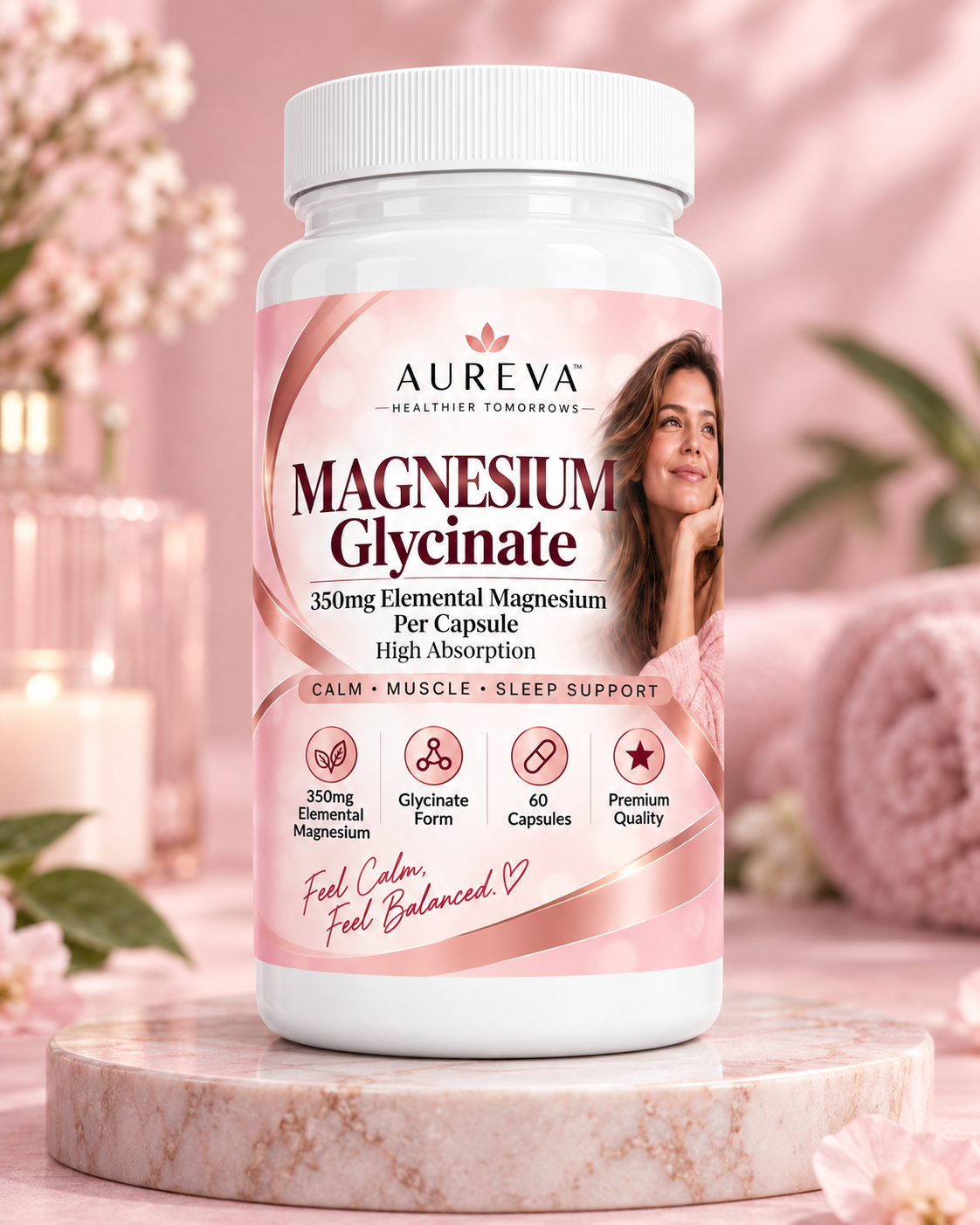 AUREVA Magnesium Glycinate 250mg 60 Capsules