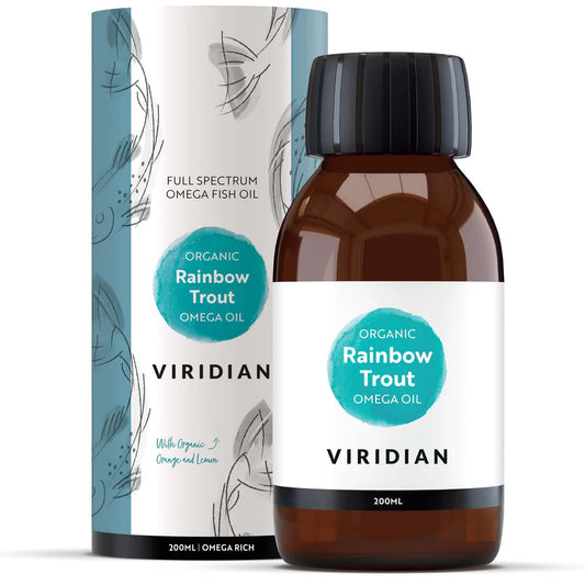 Viridian Rainbow Trout Omega Oil — pure, fresh, and fully traceable omega-3 200ml