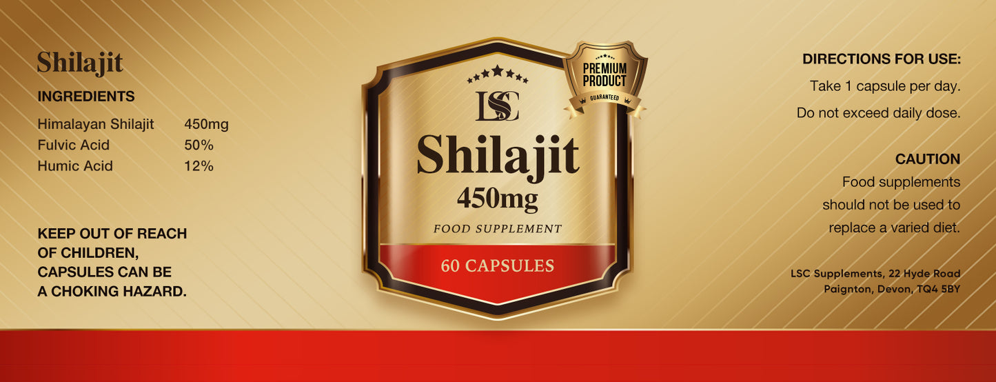 Shilajit 450mg Capsules by LSC Supplements
