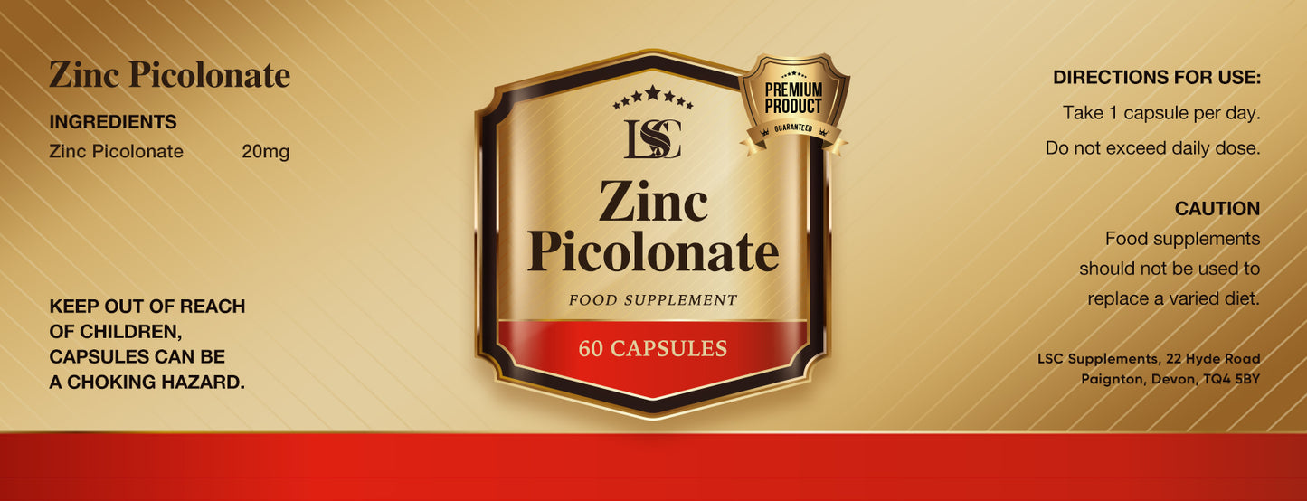 LCS Zinc picolinate 20mg 60 Capsules