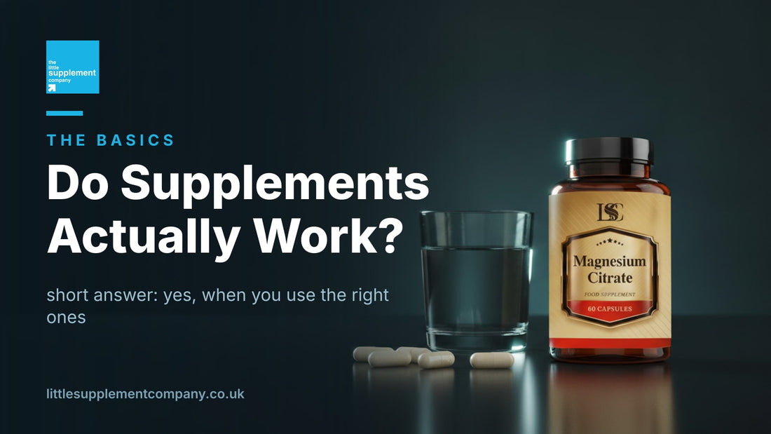 Do supplements actually work, capsules beside a glass of water